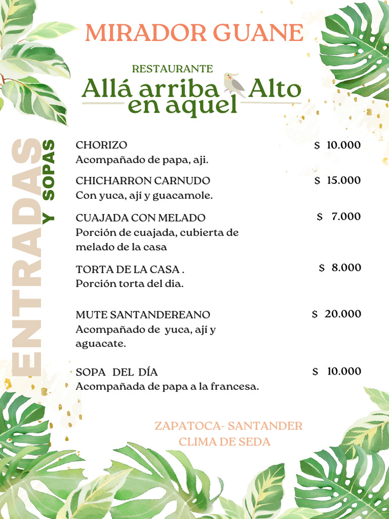 Menú Alla Arriba | PDF | Cocina latinoamericana | Preparación de comida ...