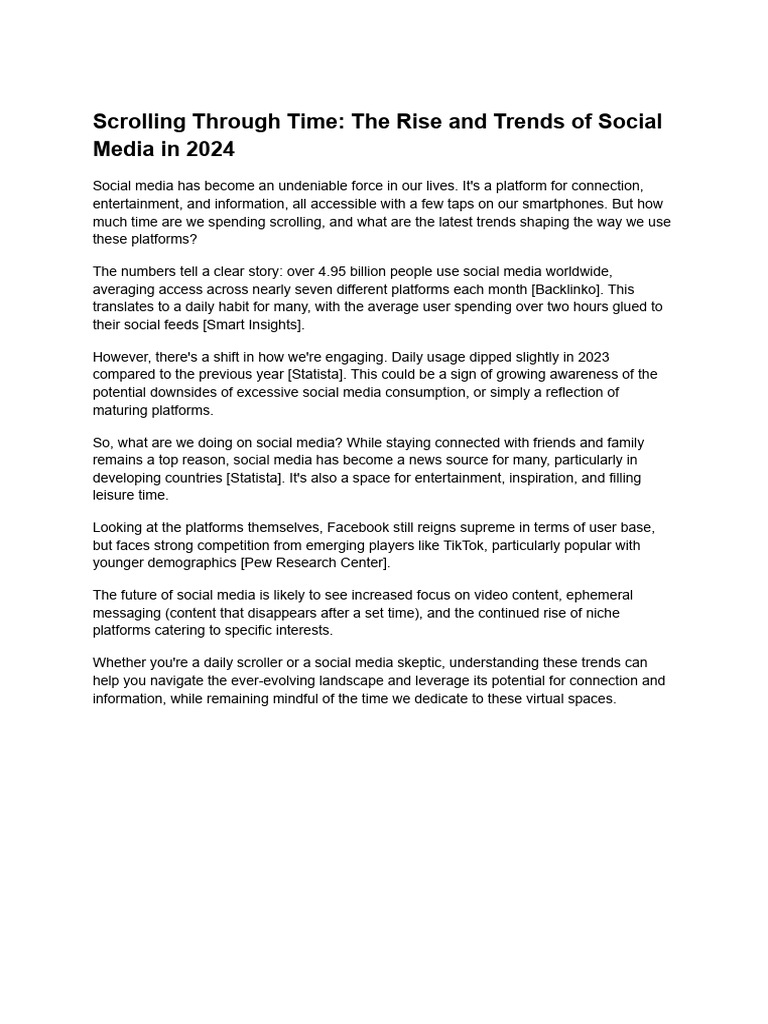 Scrolling Through Time - The Rise and Trends of Social Media in 2024 ...