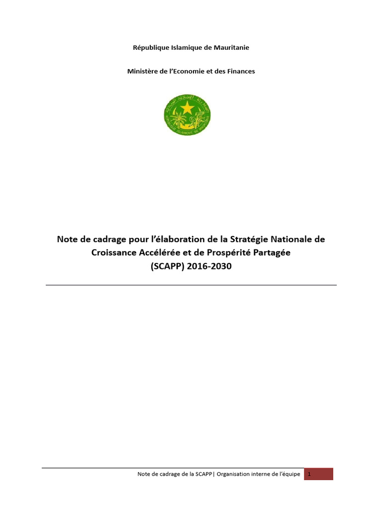 Stratégie SCAPP 2016-2030 en Mauritanie | PDF | Économie ...