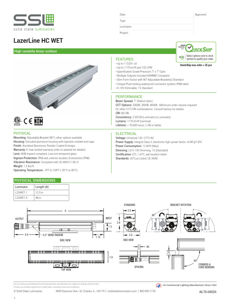 LazerLine HC WET Commercial Lighting | PDF | Lighting | Electrical ...