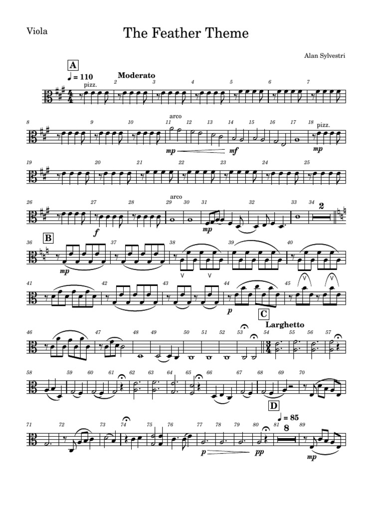 Alan Silvestri's The Feather Theme Scores | PDF