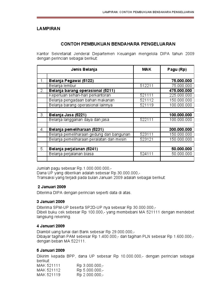 Soal Jawab Latihan Pembukuan Bendahara