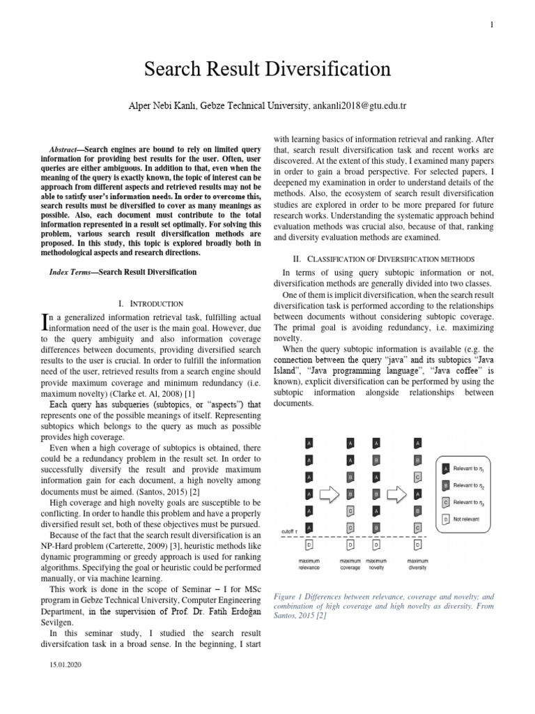 Search Result Diversification Methods | PDF | Information Retrieval ...
