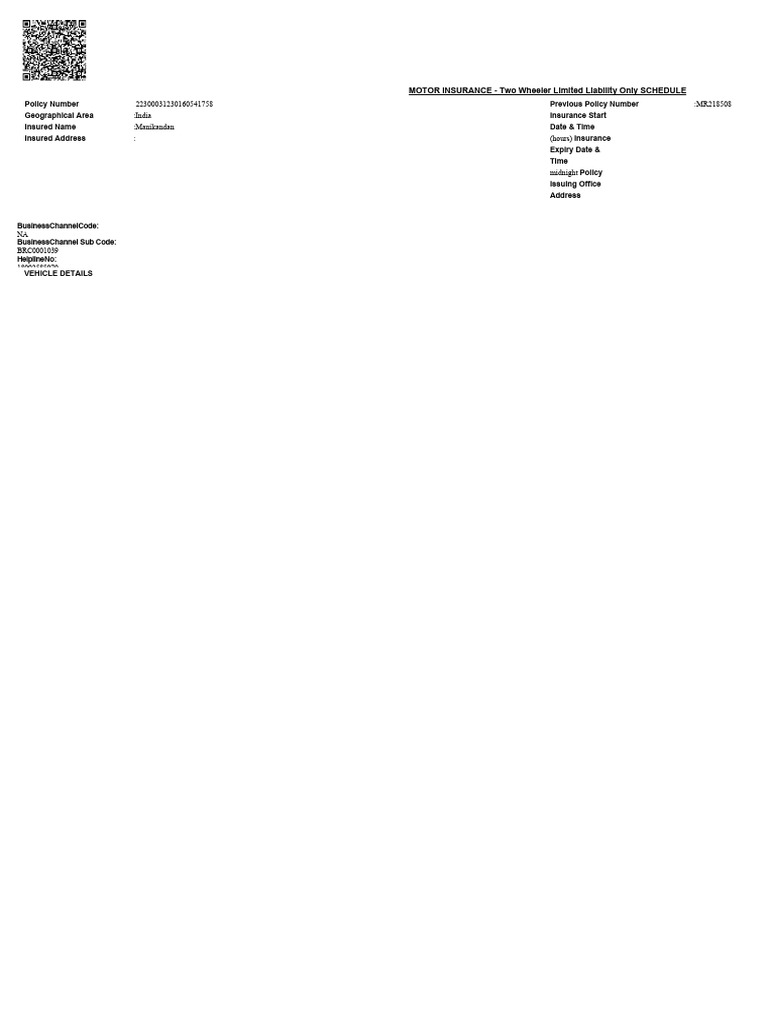 Policy 578814106 3608578480656 | PDF | Cheque | Insurance