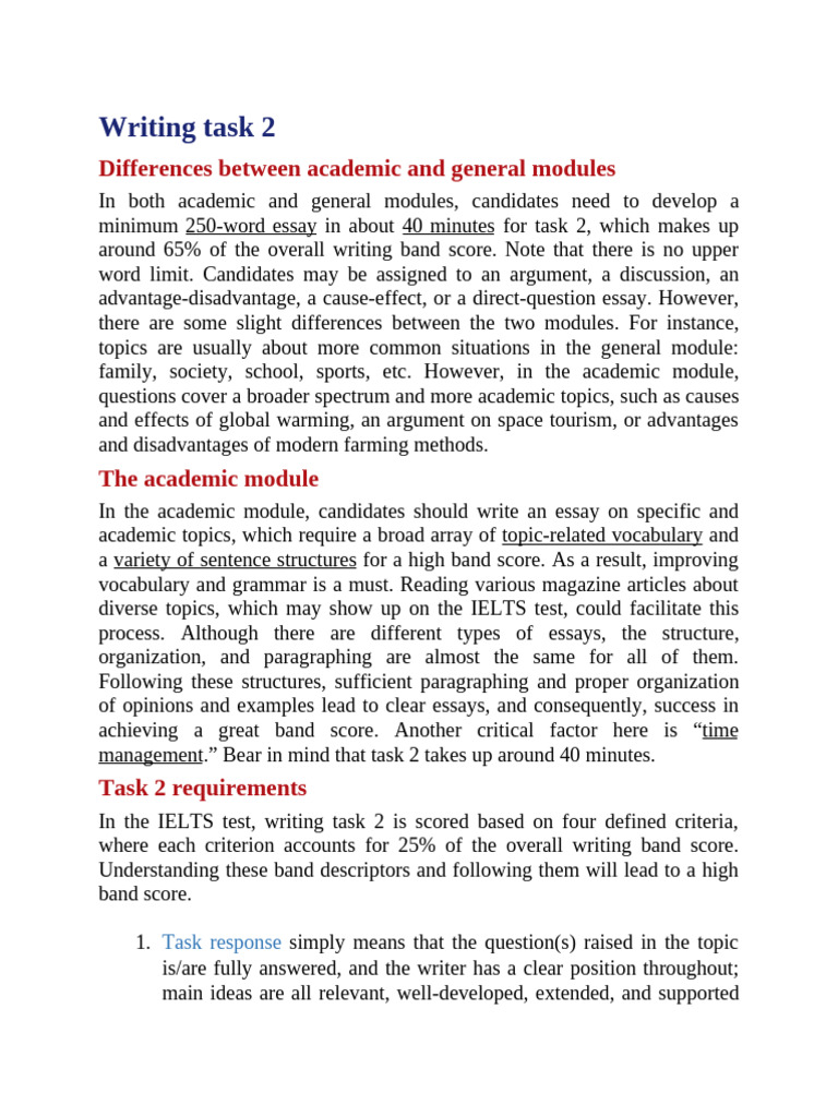 IELTS Writing Task 2: Module Differences | PDF | Grammatical Number ...