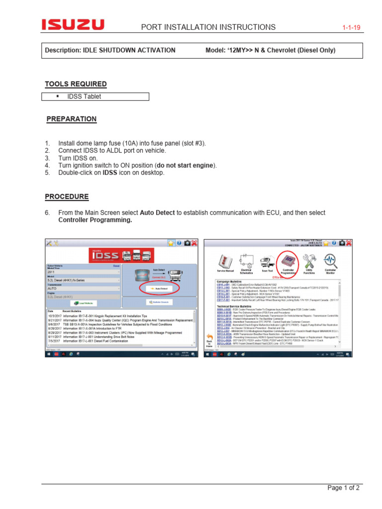 2019 NSeries, Idle Shutdown Activation, Idss PDF