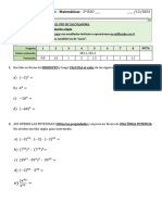 2ºESO - Examen 2 1 Avaliación - Potencias y Raíces