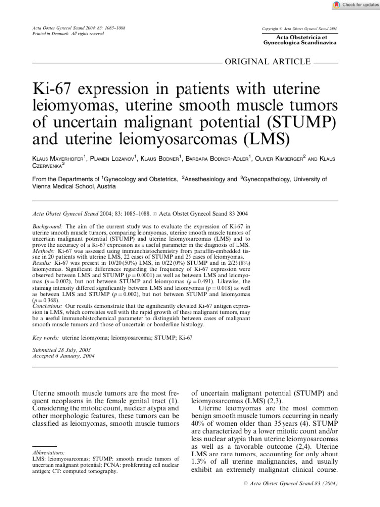 Acta Obstet Gynecol Scand - 2004 - Mayerhofer - Ki 67 Expression in ...