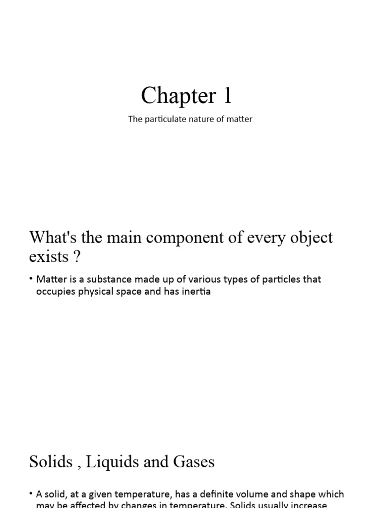 The Particulate Nature of Matter | PDF | Gases | Liquids