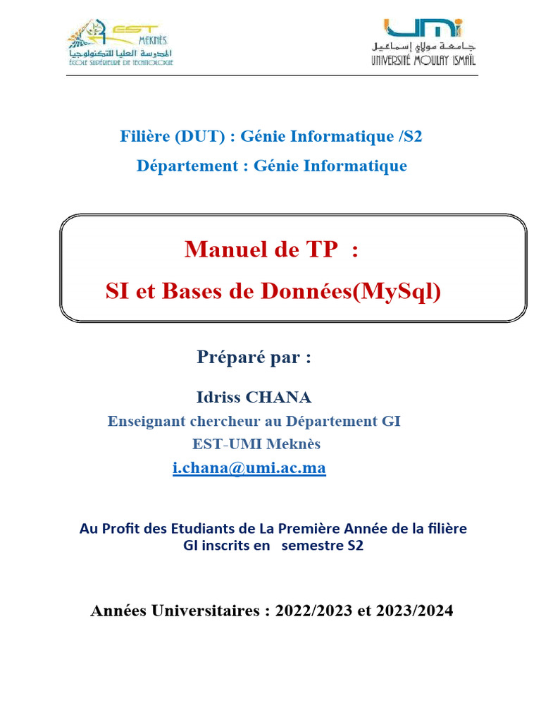 Modélisation de Bases de Données MySQL | PDF | MySQL | Bases de données