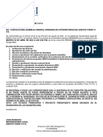 Convocatoria asamblea 2024 general Edificio Torre 74 P.H.