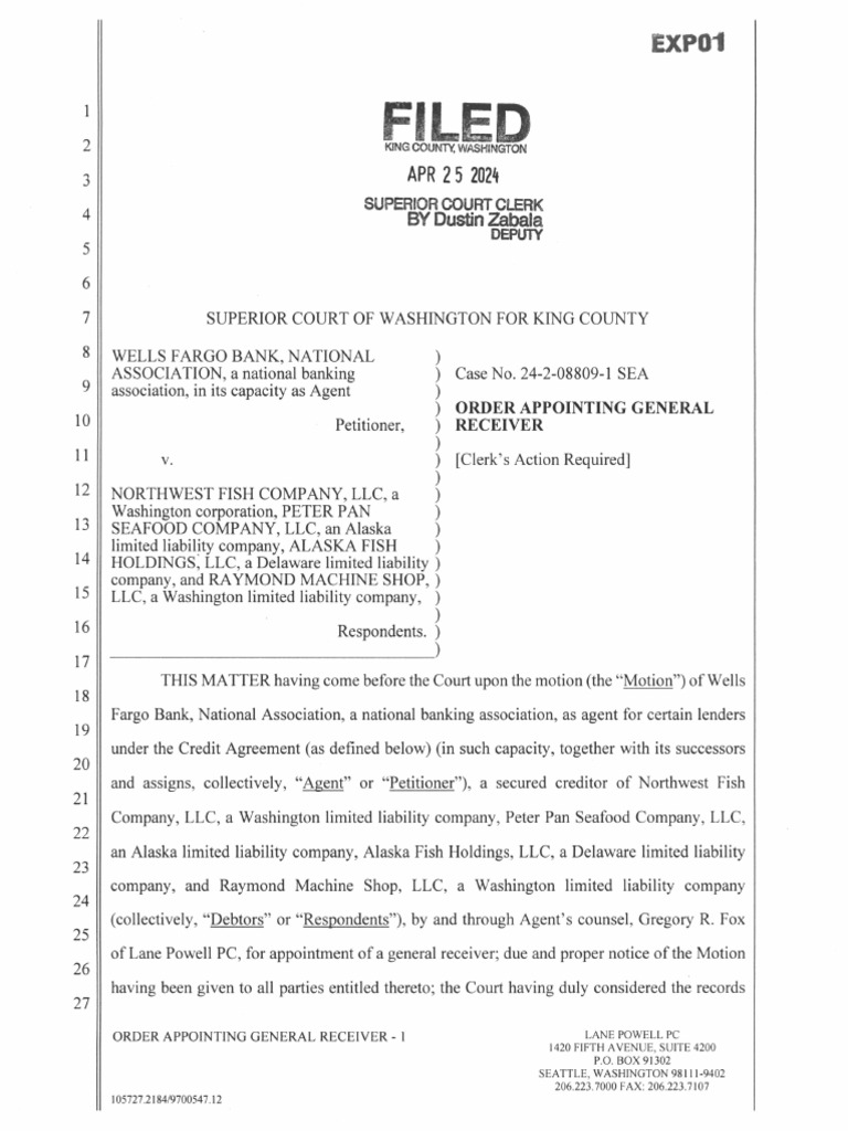Order Appointing General Receiver | PDF