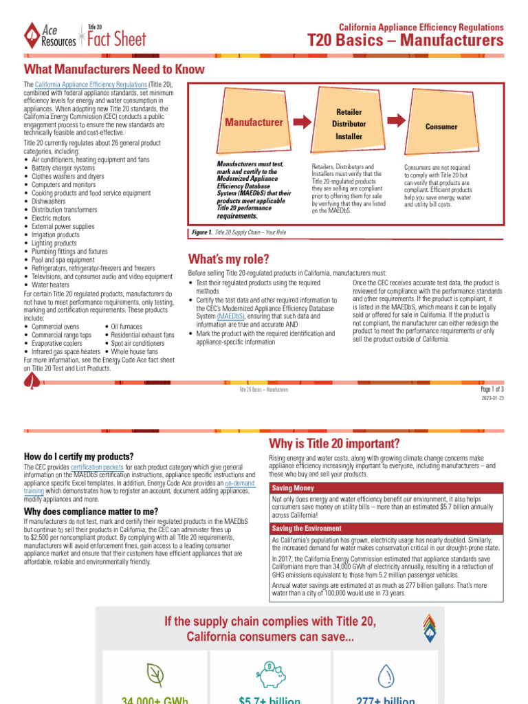 Title 20 Compliance for Manufacturers | PDF | Home Appliance ...