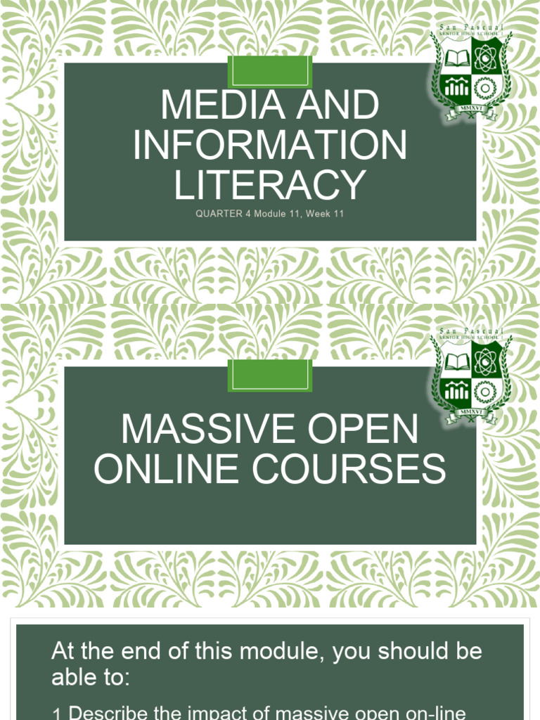 Media and Information Literacy 1 | PDF | Massive Open Online Course ...