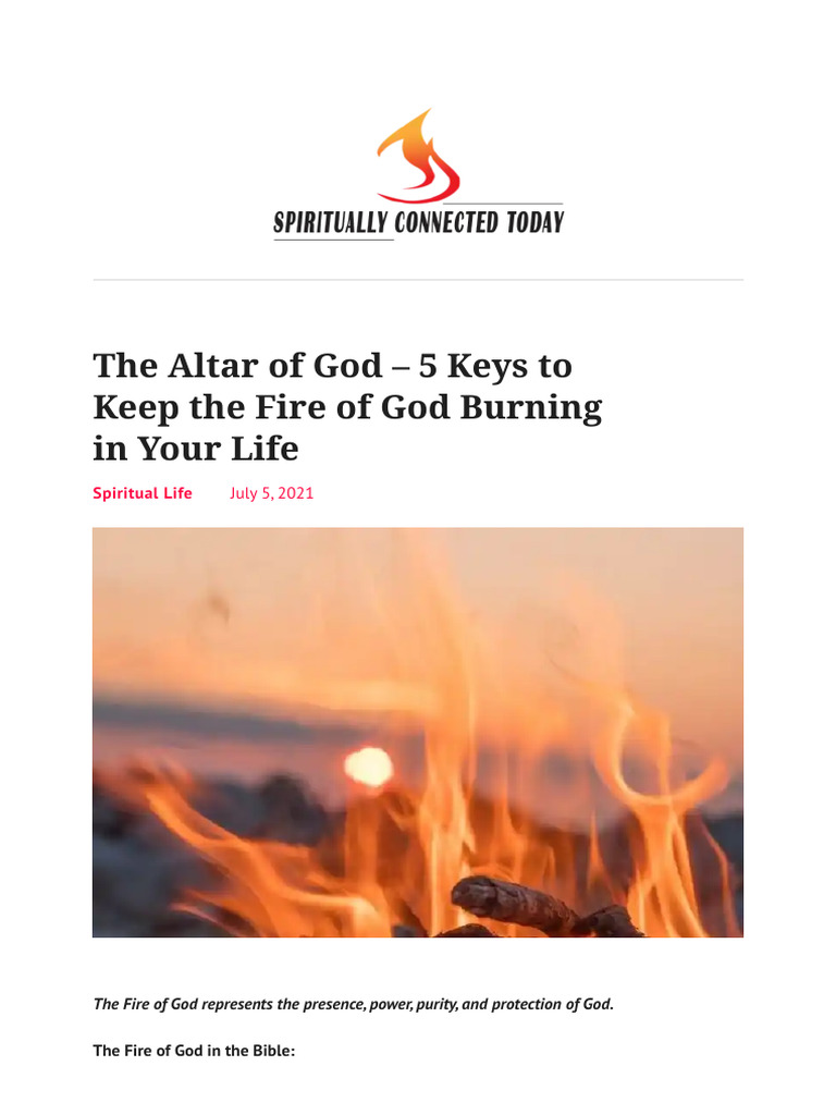 The Altar of God - 5 Keys To Keep The Fire of God Burning in You | PDF ...