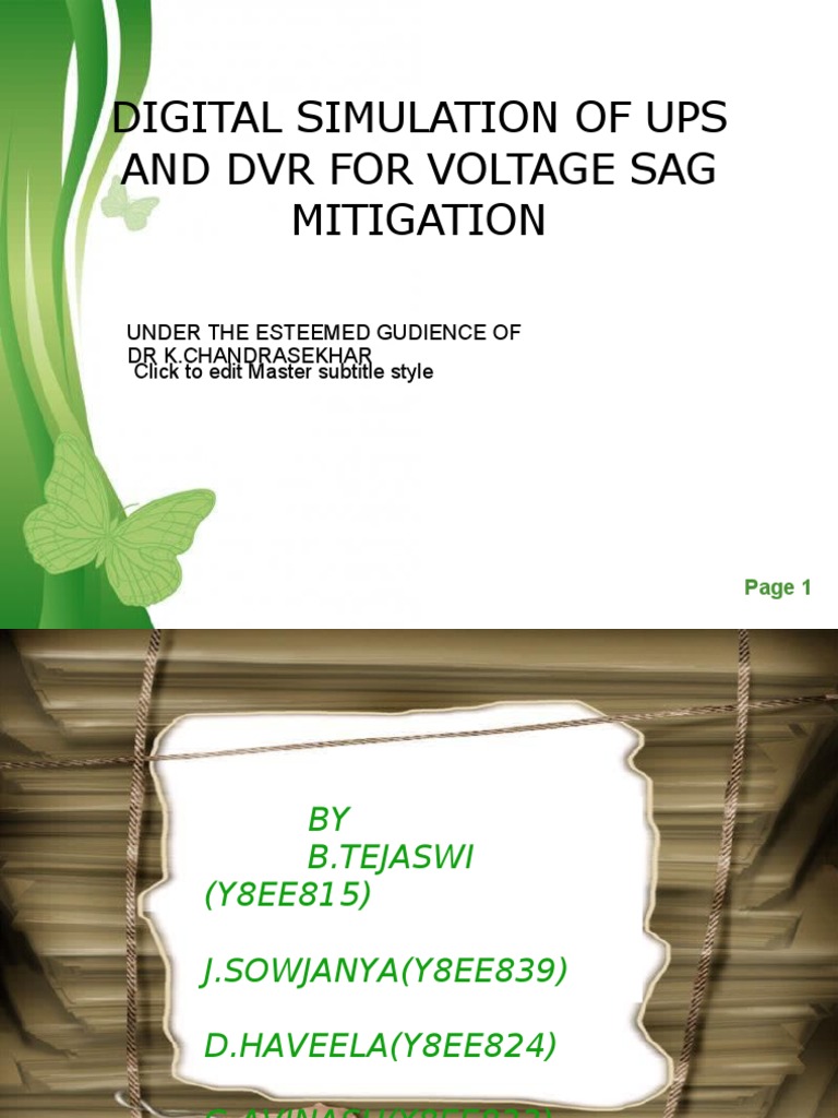 Digital Simulation of Ups and DVR For Voltage Sag Mitigation | PDF ...