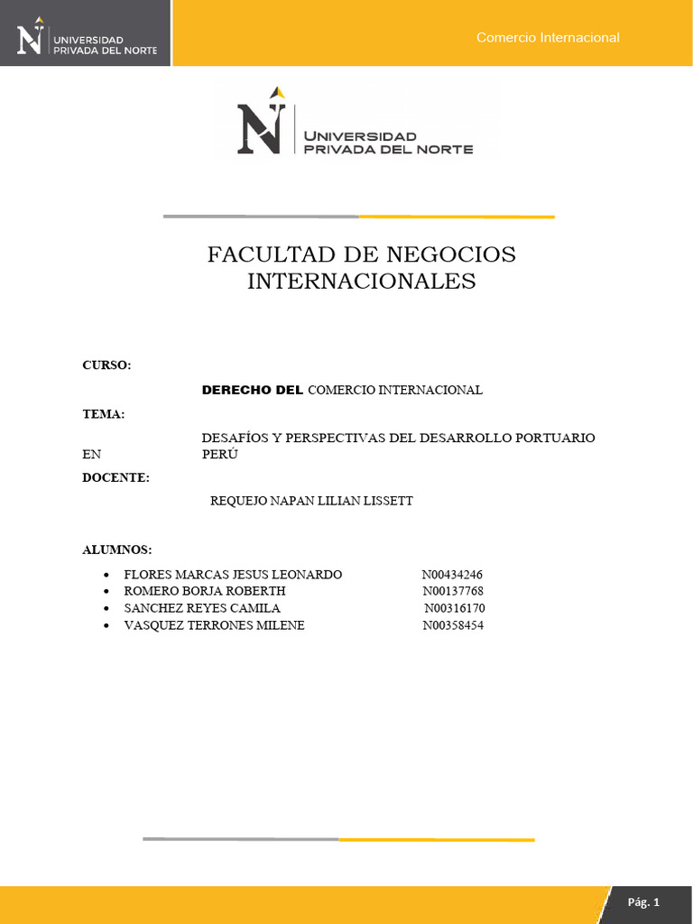 Desafíos del Desarrollo Portuario en Perú | PDF | El comercio ...