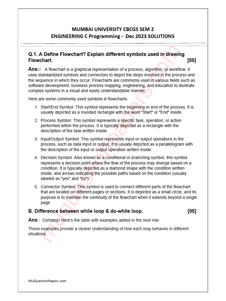 Be - First Year Engineering - Semester 2 - 2023 - December - C ...