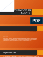 (Aula 9) ATENDIMENTO AO CLIENTE