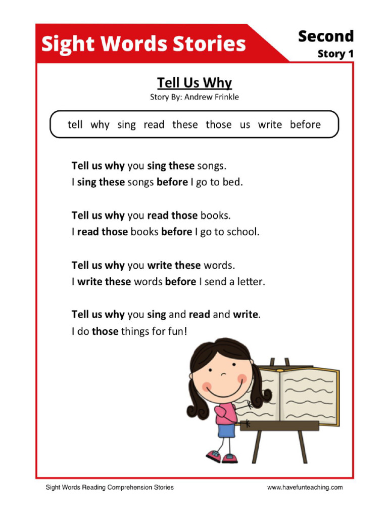 Free Sight Words Reading Comprehension 16 | PDF
