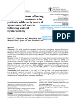 Prognostic Factors Affecting Survial and Recurrence in Patientes With Early Cervical Squamous Cell Cancer Following Radical HT