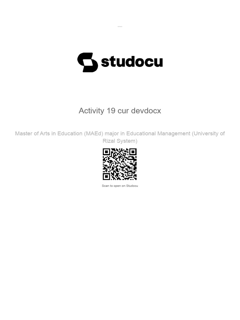 Activity 19 Cur Devdocx | PDF | Curriculum | Learning