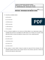 Lista de Exercícios Grandezas de Medida e MRU