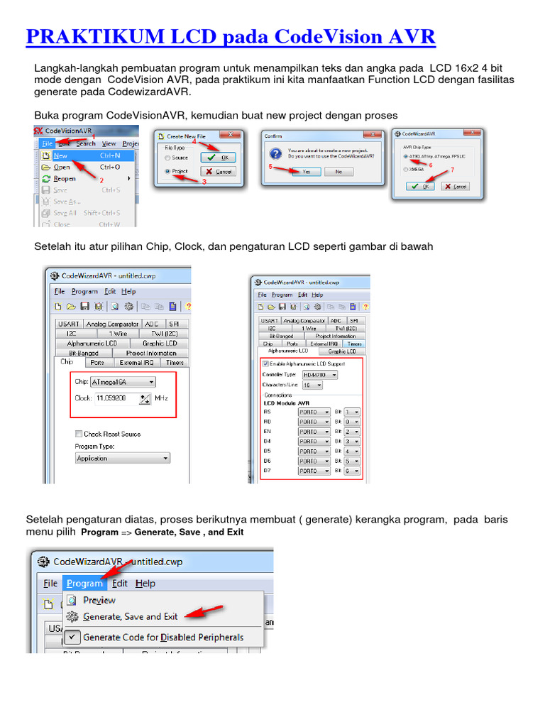 Panduan Praktikum LCD CodeVision AVR | PDF