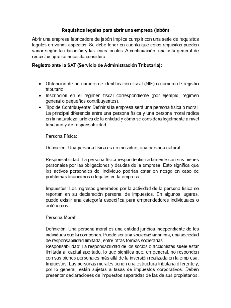 Requisitos Legales para Abrir Una Empresa | PDF | Business | Impuestos