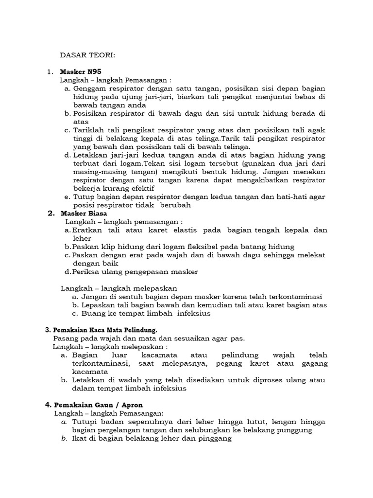 Panduan Pemakaian APD Level 2 dan 3 | PDF