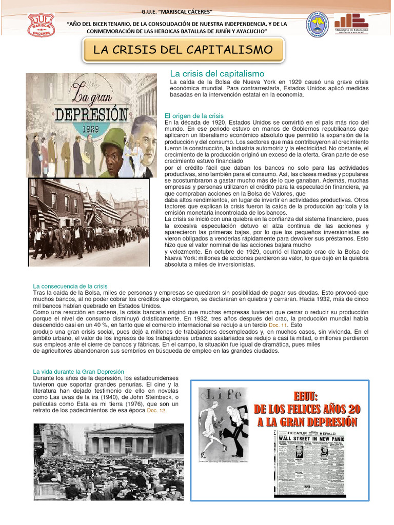 Crisis del capitalismo y el New Deal | PDF | Gran depresion | Nuevo acuerdo