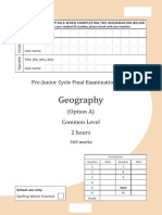 Geography: Pre-Junior Cycle Final Examination 2024