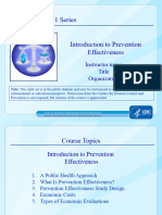 Introduction To Prevention Effectiveness