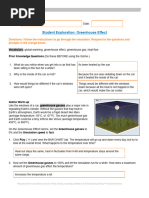 Student Exploration: Greenhouse Effect | PDF | Greenhouse