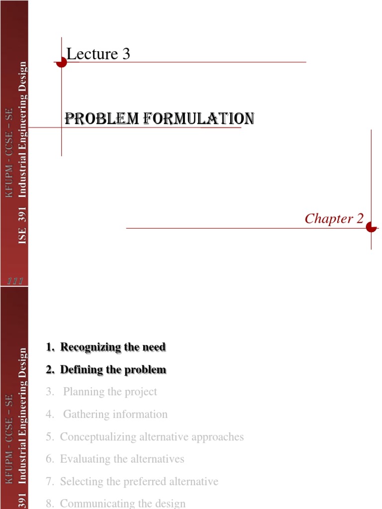 ISE391 Lec03 Chap2 Problem Formulation 1 | PDF | Engineering Design ...