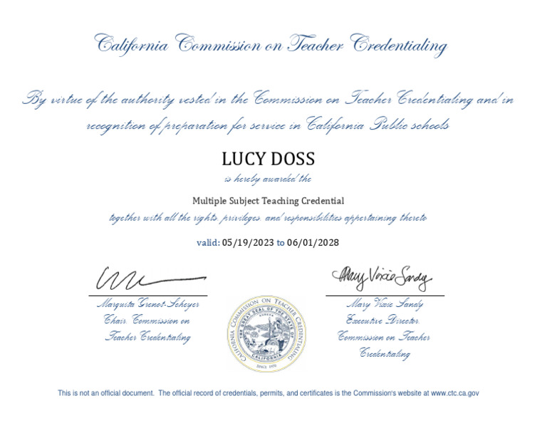Teaching Credential | PDF