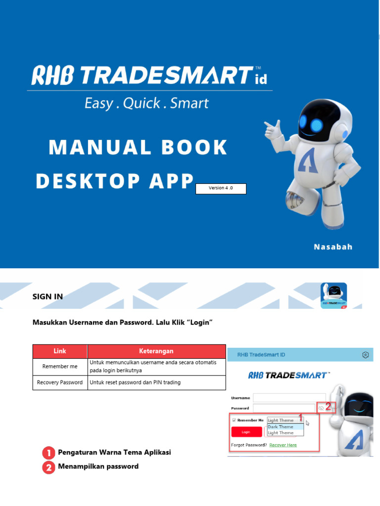 Panduan RHB Tradesmart Desktop App | PDF