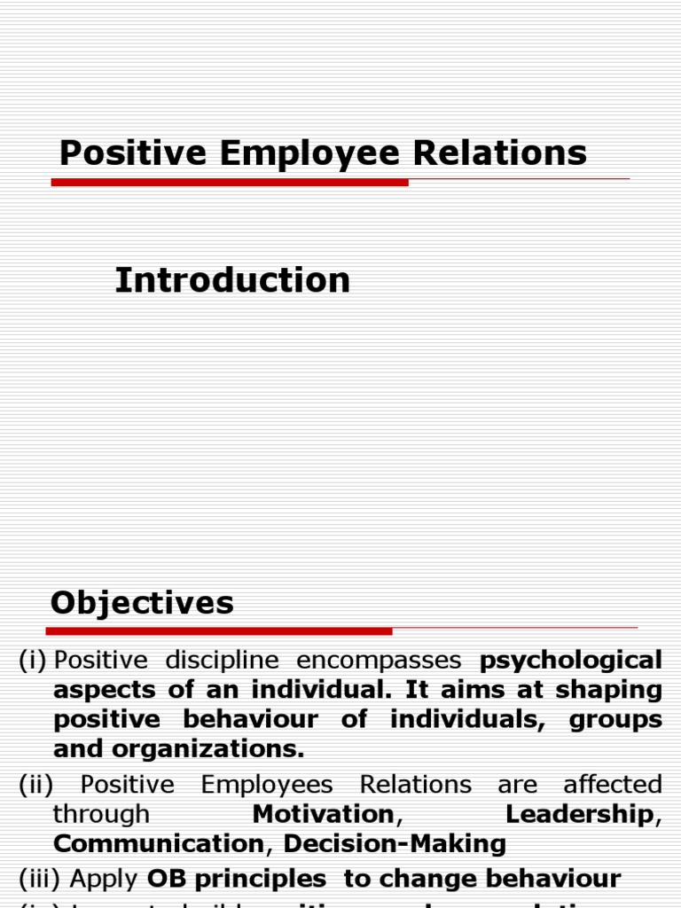 Principles of Positive Employee Relations | PDF | Empowerment | Motivation