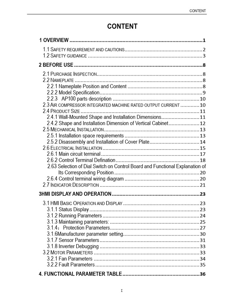 Ap100 Air Compressor User Manual v1.1 | PDF | Power Supply | Electrical ...