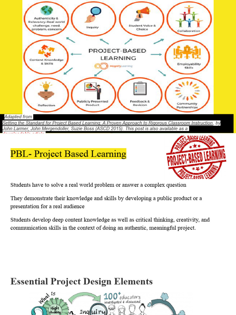8 Key Elements of Project-Based Learning | PDF | Project Based Learning ...