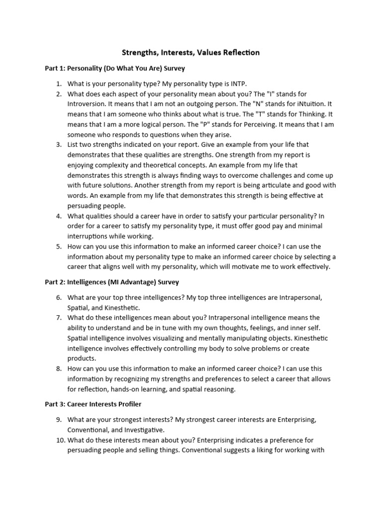 Personality and Career Alignment Guide | PDF | Personality Type ...
