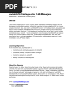 CM3190 - AutoLISP Strategies For CAD Managers