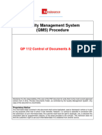 QP 112 Control of Documents & Records