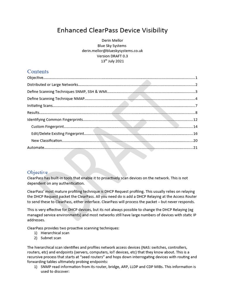 ClearPass Device Profiling Techniques | PDF | Computer Network | Router ...