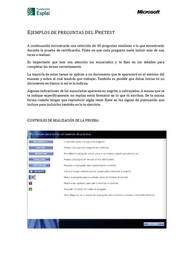 Ejemplos de Preguntas para Pretest | PDF | Archivo de computadora ...