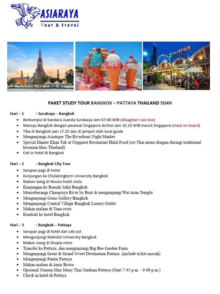 Paket Study Tour Thailand 5h4m | PDF