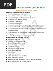 Corporate Regulations - Bcom Bba - Juraz Notes