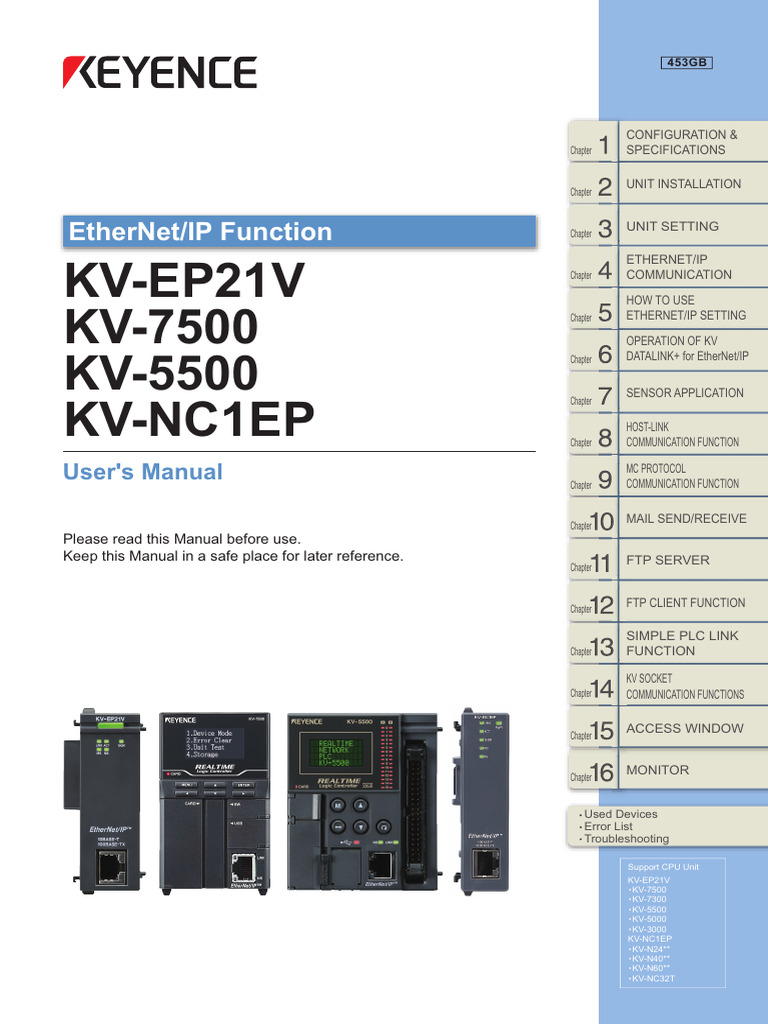 KV-NC1EP User Manual Overview | PDF | Input/Output | File Transfer Protocol