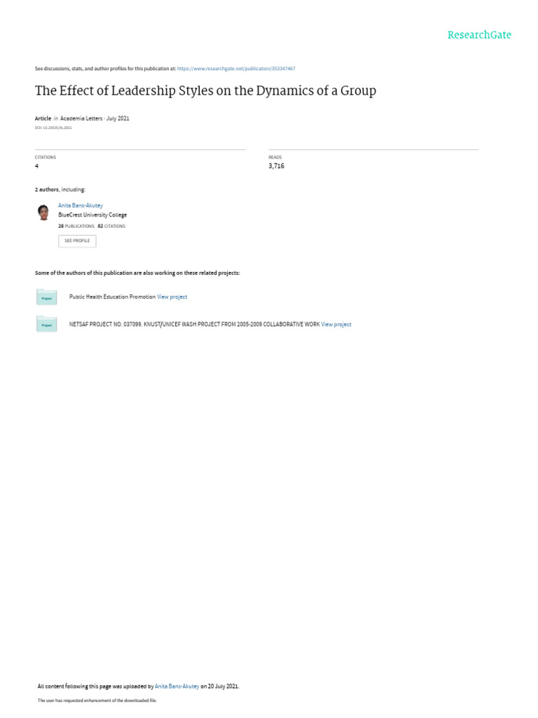 The - Effect - of - Leadership - Styles (Anita Baas) | PDF | Leadership ...