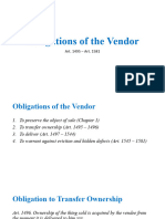 3.0 Law On Sales - Obligations of The Vendor